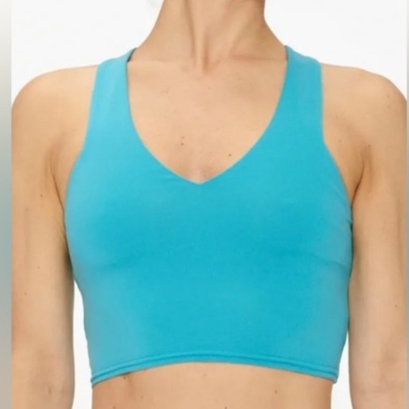 Alo Airbrush Real Bra Tank In blue splash size small - Picture 2 of 9